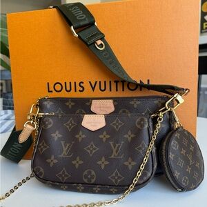 Louis Vuitton Authentic Multi pochette with Khaki green strap
